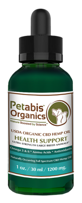 CBD HEMP OIL 1200 mg ULTRA STRENGTH LARGE BREED ANIMALS* USDA ORGANIC ACTIVE CBD PCR HEMP OIL*