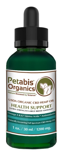 CBD HEMP OIL 1200 mg ULTRA STRENGTH LARGE BREED ANIMALS* USDA ORGANIC ACTIVE CBD PCR HEMP OIL*