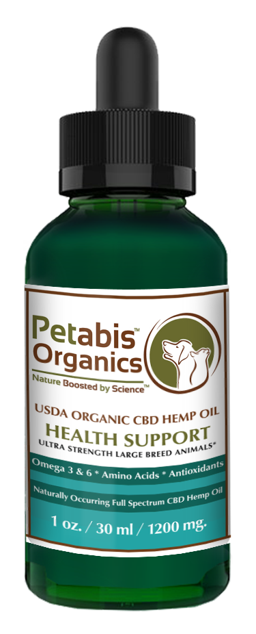 CBD HEMP OIL 1200 mg ULTRA STRENGTH LARGE BREED ANIMALS* USDA ORGANIC ACTIVE CBD PCR HEMP OIL*