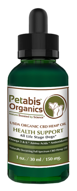 CBD HEMP OIL 150 mg. ALL LIFE STAGE Dogs* 150 mg. USD Organic CBD PCR Hemp Oil for Dogs & Cats* 1 oz