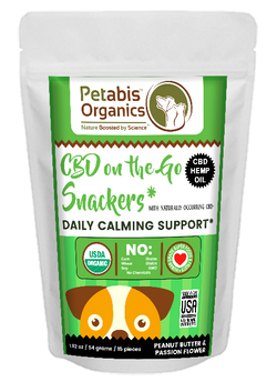 CBD On The GO 1.5 mg. CALM SNACKERS 15 Pieces* PB & PASSION FLOWER CBD Snacks* 1.92 Oz.