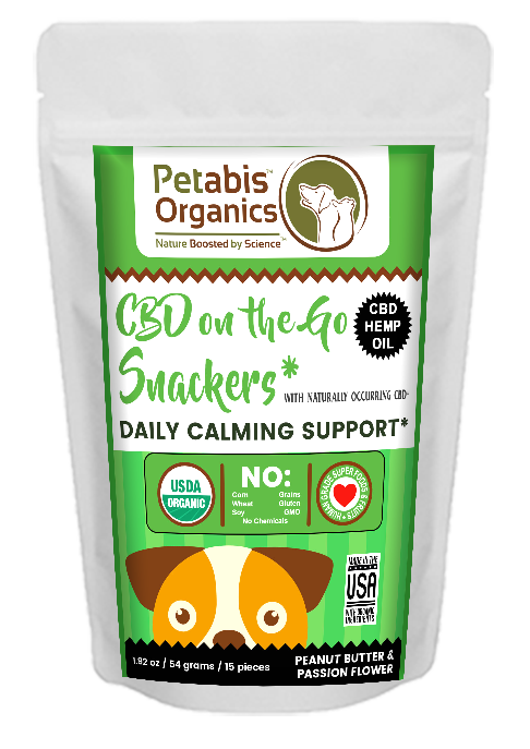 CBD On The GO 1.5 mg. CALM SNACKERS 15 Pieces* PB & PASSION FLOWER CBD Snacks* 1.92 Oz.