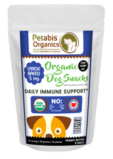 CBD DAILY IMMUNE SUPPORT 5 mg LARGE BREED DOG SNACKS* 30 Pieces PB & MACA TREATS* 3.5 Oz.
