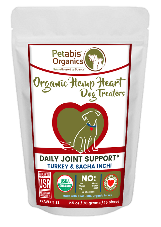 HEMP HEART JOINT SUPPORT TREATERS 15 Pieces* TURKEY & SACHA INCHI 2.5 Oz. 15 Piece Bag