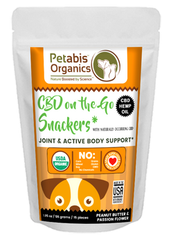 CBD On The GO 1.5 mg. JOINT SNACKERS 15 Pieces* PB & TURMERIC DOG SNACKS* 2.0 Oz