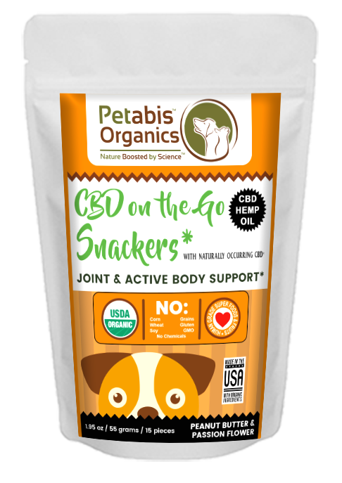 CBD On The GO 1.5 mg. JOINT SNACKERS 15 Pieces* PB & TURMERIC DOG SNACKS* 2.0 Oz