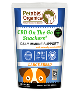 CBD On The GO 5 mg. IMMUNE SNACKERS 15 Pieces* 5 MG LARGE BREED 15 Pieces PB & MACA TREATS* 1.98 Oz. Bag